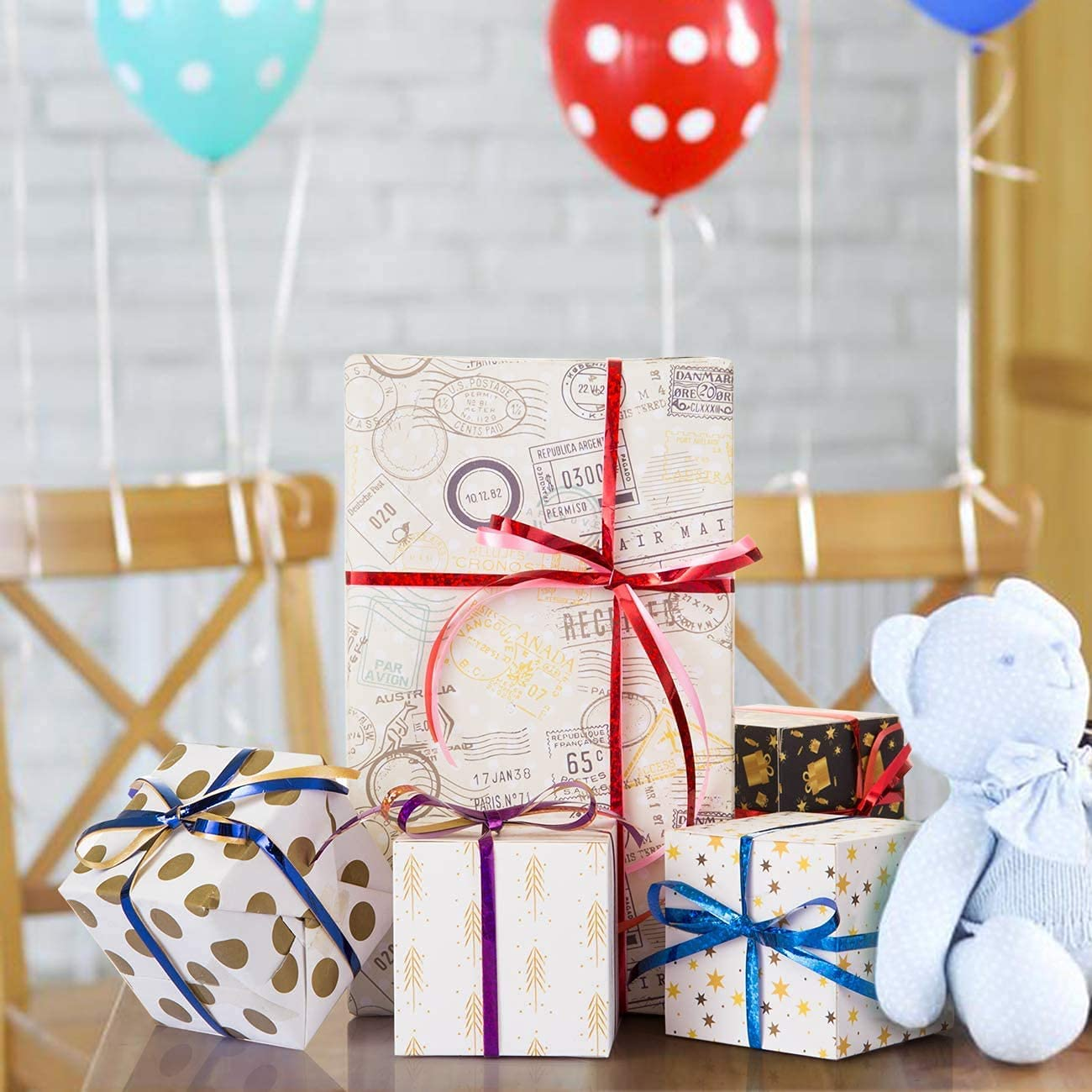 LEMESO 24 Rolls Curling Ribbon Assorted Colors Balloon String for Crafts Gift Wrapping,Party Decor, Florist Bows & Wedding Decoration(20M/Rolls) image number 6