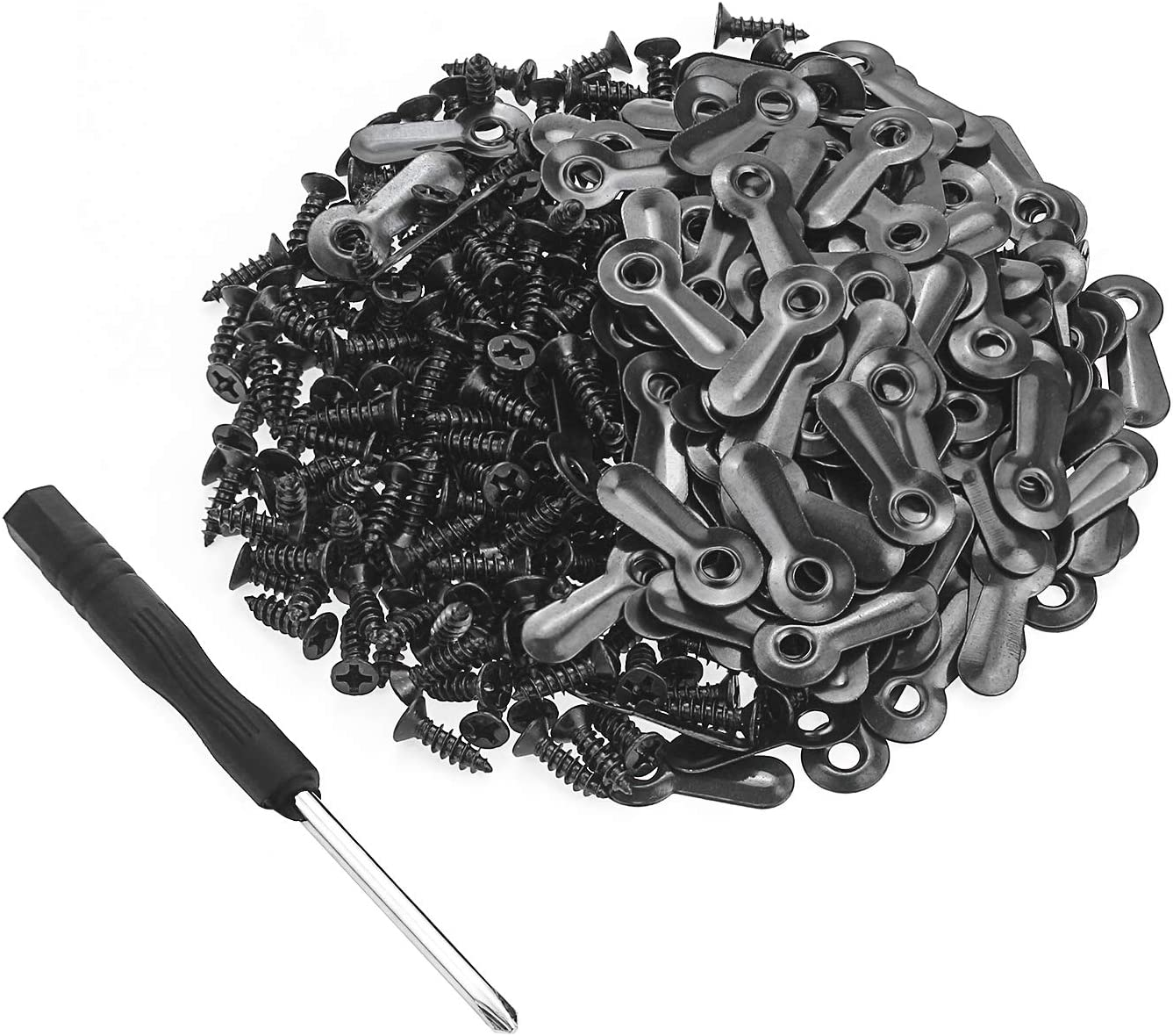 200 Pieces Frame Picture Turn Button and 200 Pieces Screws for Hanging Pictures, Black image number 5