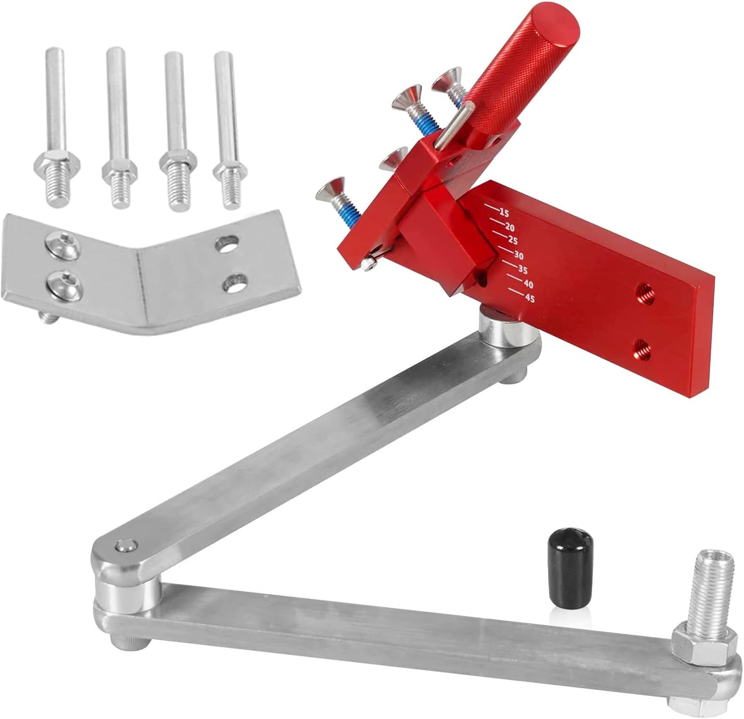 Lawn Mower Blade Sharpener Adjustable 15&deg;-45&deg; for Straight and Standard Lawnmower Blades Ergonomic Home & Commercial Sharpening Balancer Bracket (Black,5005)