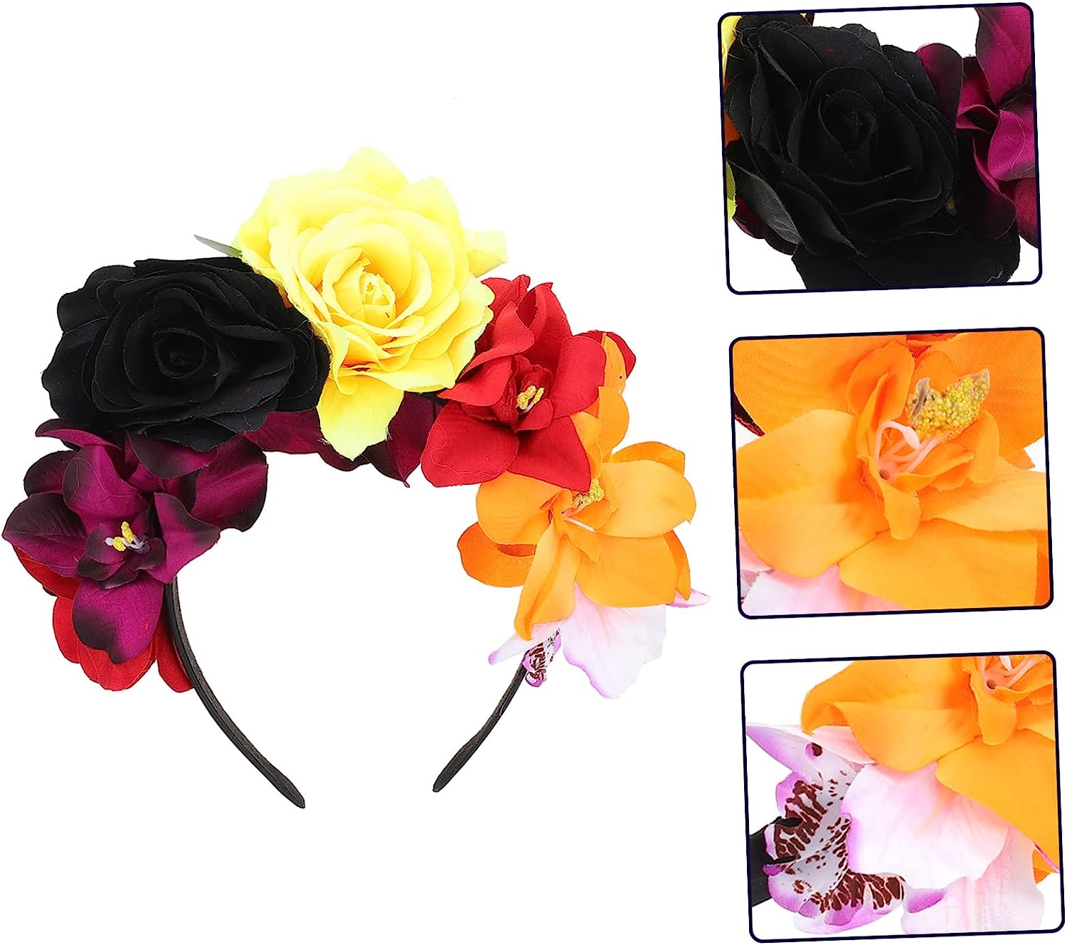 FRCOLOR Halloween Headband for Dead Headdress Floral Hair Hoop for Women Costume Accessory Comfortable Fit for Cosplay Events image number 5