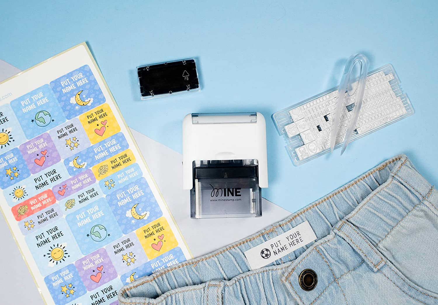 Mine Stamp Compact Clothing & Book Marker | Compact Customizable Clothing Marker for Adults and Kids | Custom Name Stamp for Kids Clothes image number 6