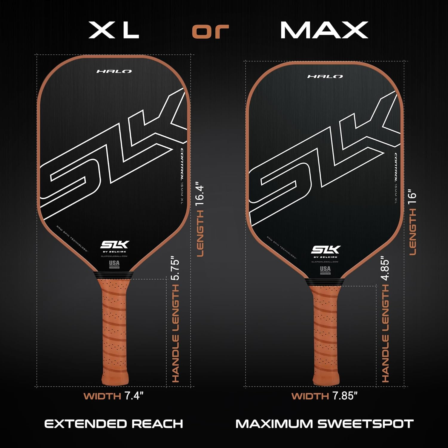 Selkirk SLK Halo Pickleball Paddle | Raw Carbon Fiber Pickleball Paddle with a Rev-Core Power Polymer Core | Pickleball Rackets Made in the USA | the Pickleball Paddle Designed for Ultimate Spin & Consistency image number 5