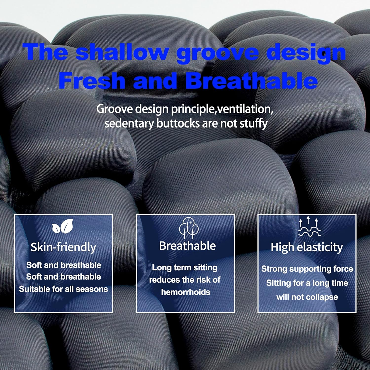 Portable Travel Cushion, 3D Air Cell Seat Cushion, Inflatable Seat Cushions, for Pressure Relief, Comfortable Travel for Airplane, Wheelchair, Car Set, Office Chair, Floor (B) image number 6