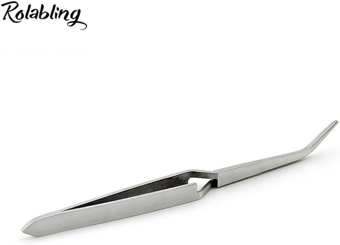 Nail Art Tweezers Manicure Rhinestones Picking Tools Clip Stainless Steel Nail Art Tools (Size-1) image number 3