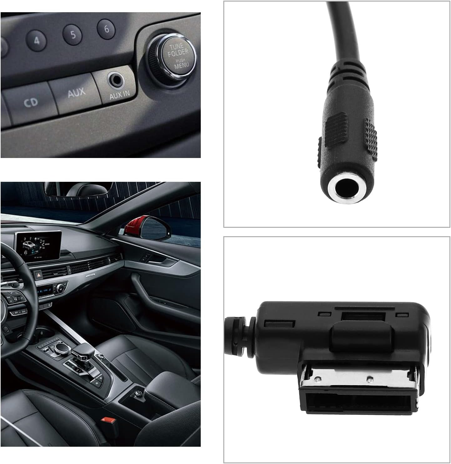 Ecsing AMI to 3.5Mm Audio Cable Adapter Compatible with A3 A4 A5 A6 A8 TT 2006-Onwards for MP3 Player Headphone Speaker AUX Music Interface Adapter Cable 35Cm image number 4