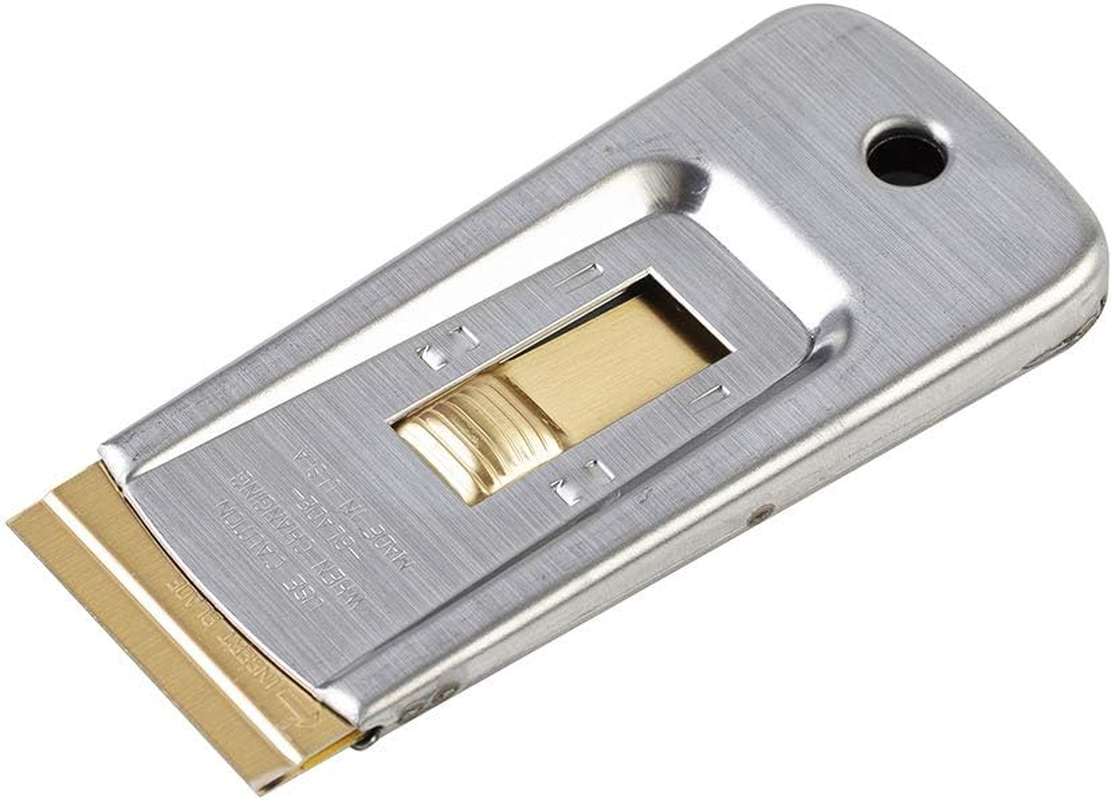 Razor Blade Scraper Tool: Window Scraper, Glass Cooktop Scraper & Paint Scraper, Car Decal, Sticker and Glue Remover Razor Holder with 5 Replaceable Single Edge Blades (2 Sets) image number 6