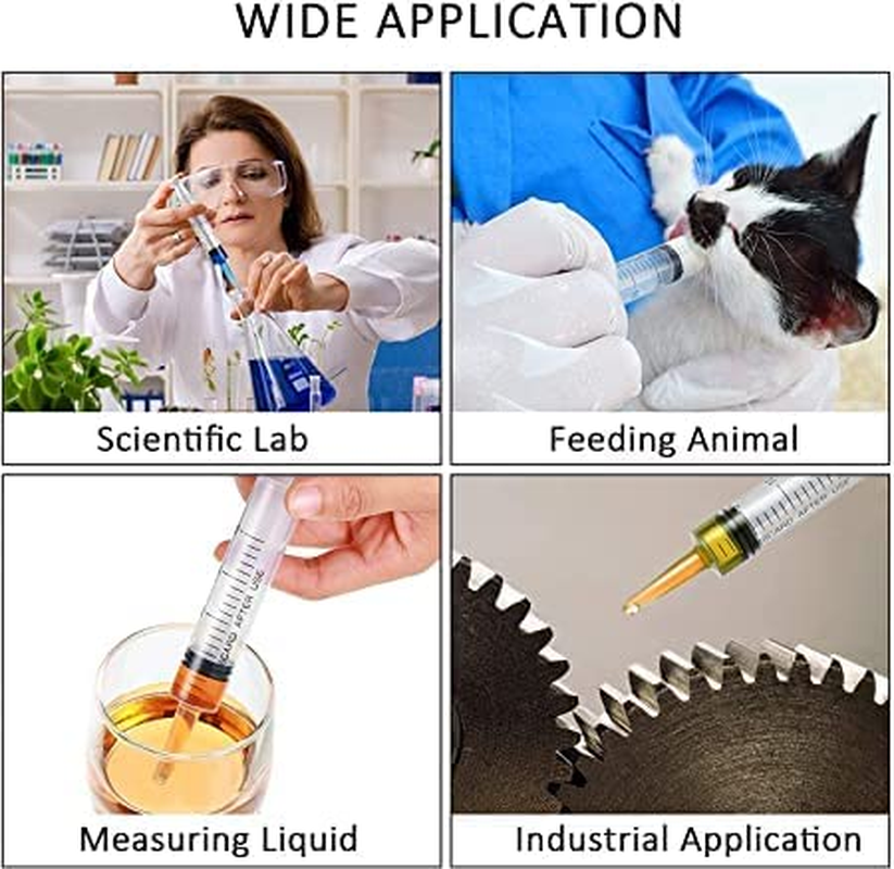 100Ml Syringe and 13" Plastic Tube, Science Lab Liquid Dispensing, Pet Feeding, Craft Gum, Oil, Lubricant, Sealant, Ink Filling (2Xpcs+2Pcs+4Pcs) image number 6