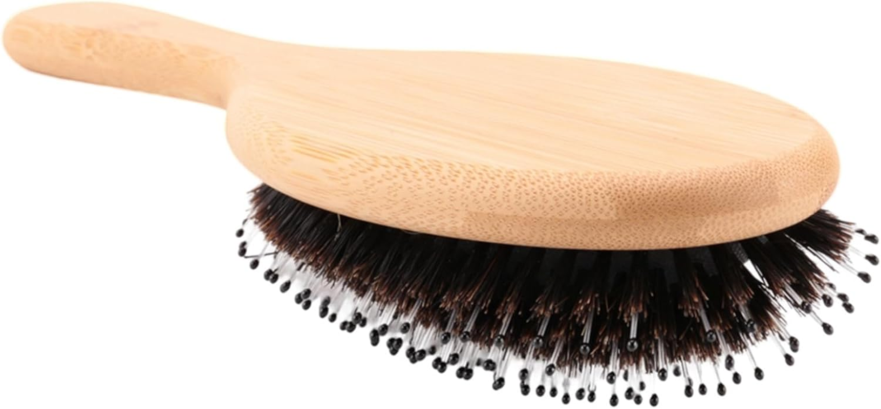 Hair Brush Boar Bristle Hair Brush with Nylon Pins Bamboo Paddle Detangler Brush Detangling Adding Shine Brushes Daily Use for Conditioning Improve Hair Texture image number 2