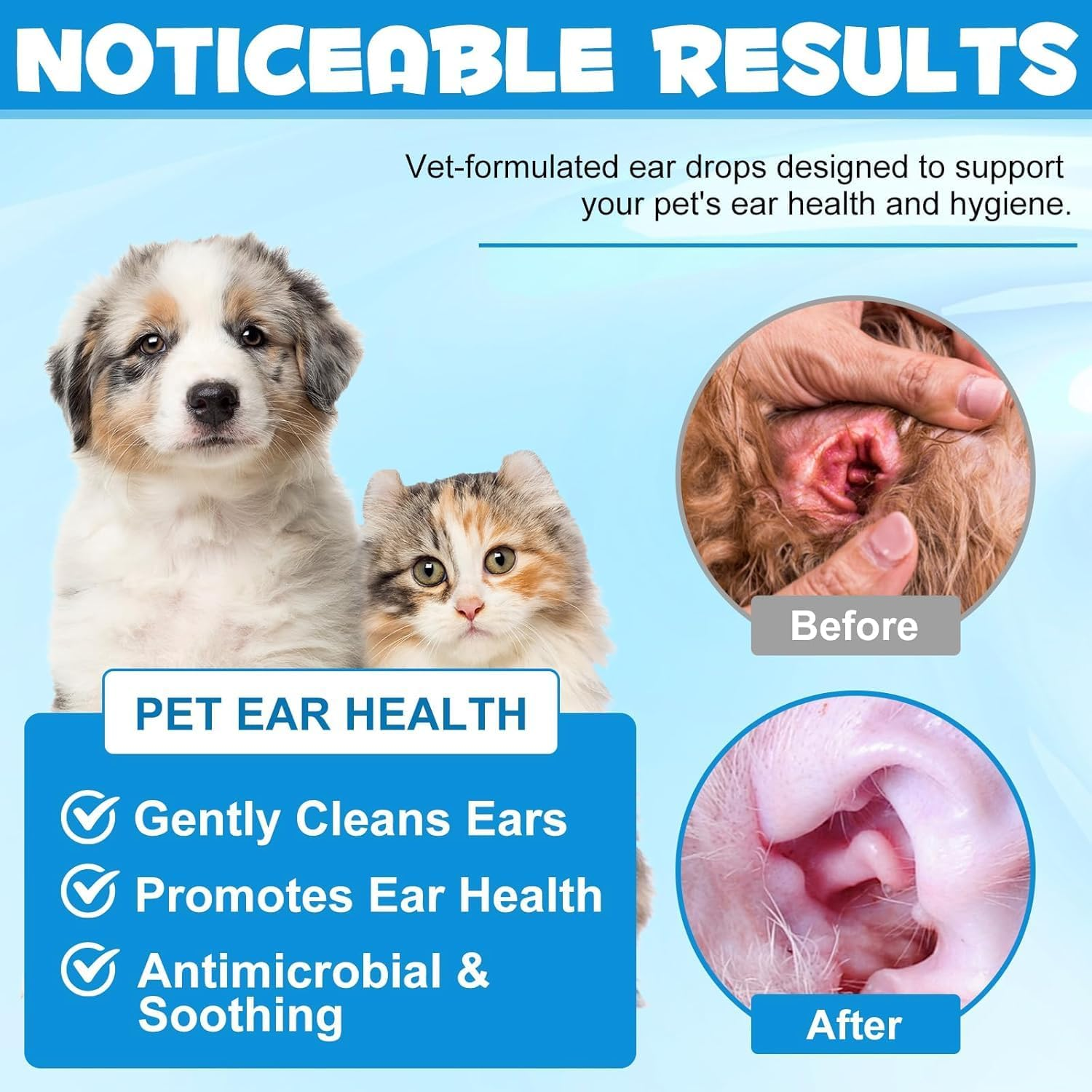 Dog Ear Infection Treatment, Cat & Dog Ear Cleaning Drops, with 1% Hydrocortisone for Dog Yeast Ear Infections, Dog Ear Cleaner Prevents Inflammation image number 6