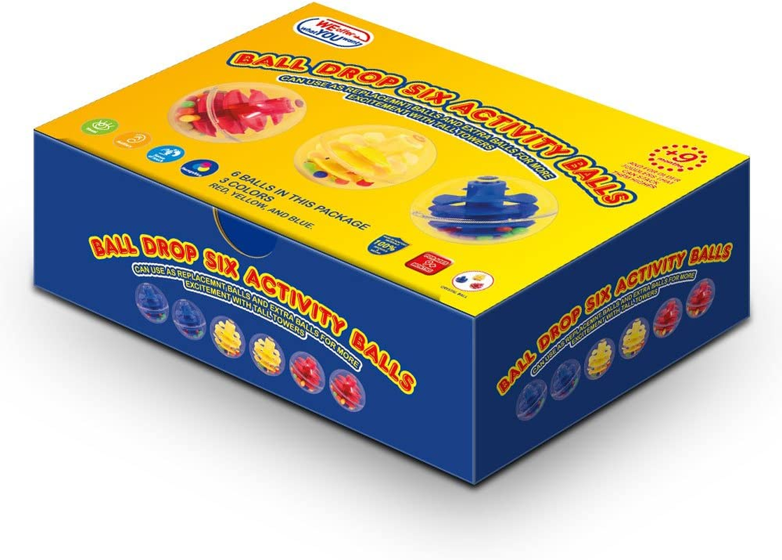 Weofferwhatyouwant 6 Rattle Balls for Ball Drop Toys &ndash; 1.8&rdquo; Clear Safe PC Plastic Replacement Balls for Toddlers, Sensory STEM Play, Baby Ball Ramp Add-On, Durable Activity Balls Ages 9M+ image number 3