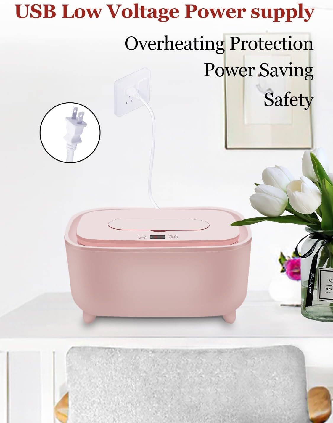 2024 New Wipe Warmer - Premium Baby Wet Wipes Dispenser, Diaper Warmer for Home Use - Essential Calentador De Wipes Para Bebes - Travel Friendly with USB Supply