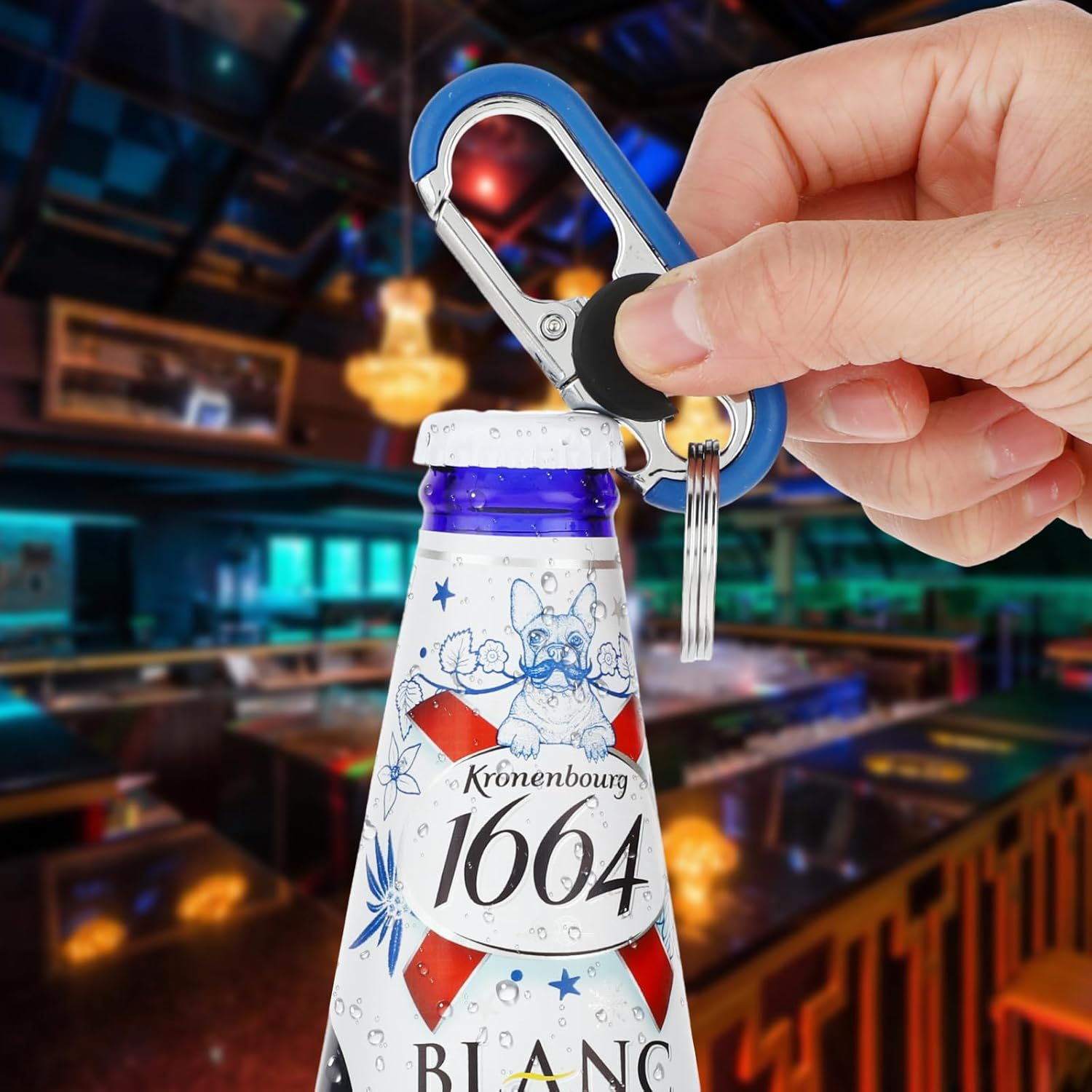 Ouligay 2Pcs Key Chains for Men, Anti-Loss Car Key Chain with Hook, Car Keyring with Double Keyrings Personalized Heavy Duty Key Ring(Black and Blue), Black Blue image number 1