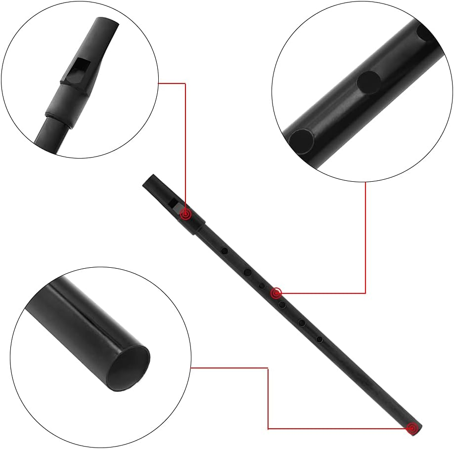 CDQL Irish Whistle, Low D Whistle, Multicolor Copper, Traditional Irish Whistle, Key of D, Wind Instrument with Storage Bag (Black), CDQLEYG6G7BK92-05 - Red image number 5