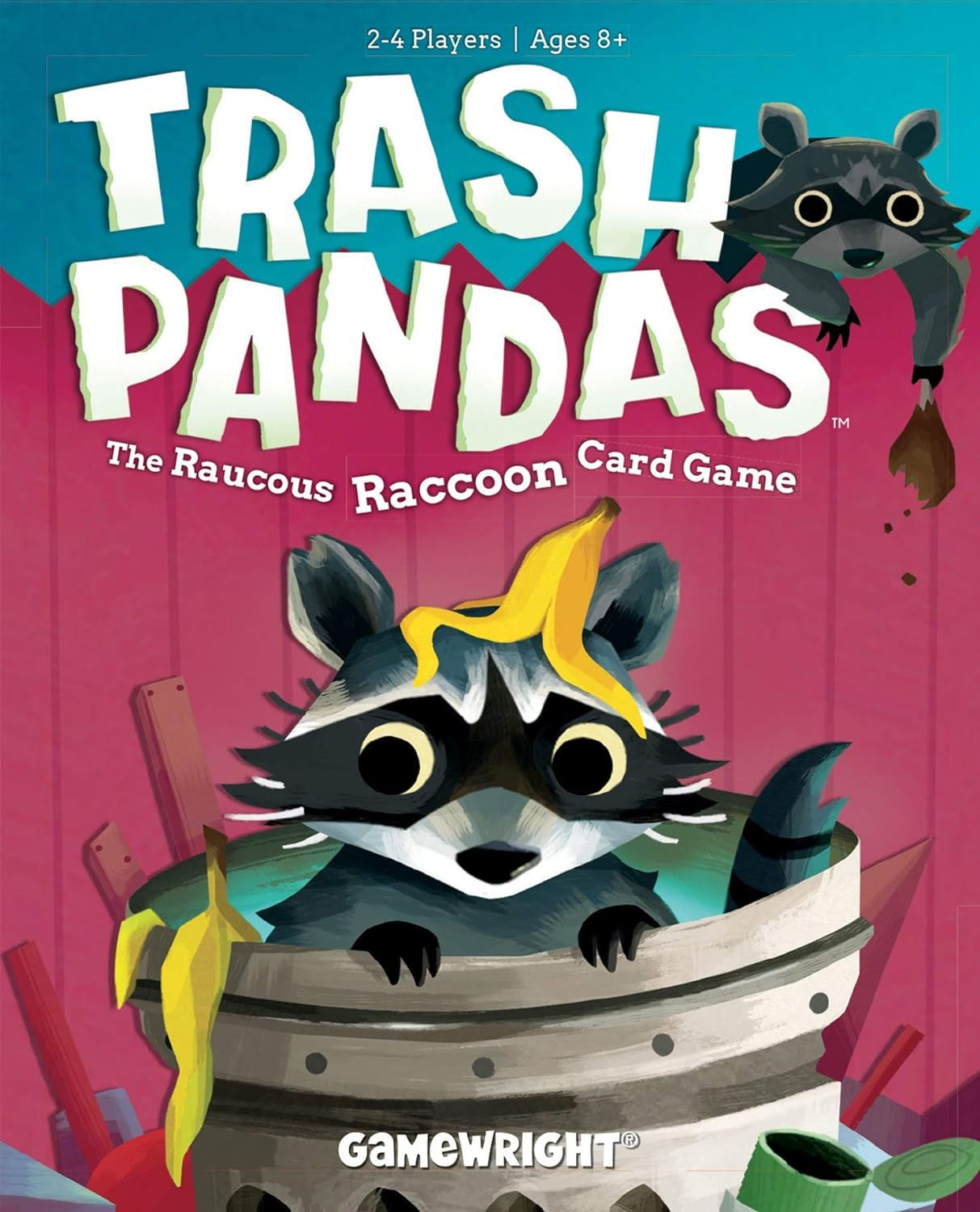 Gamewright Trash Pandas the Raucous Raccoon Card Game, Multi-Colored, 5" image number 1