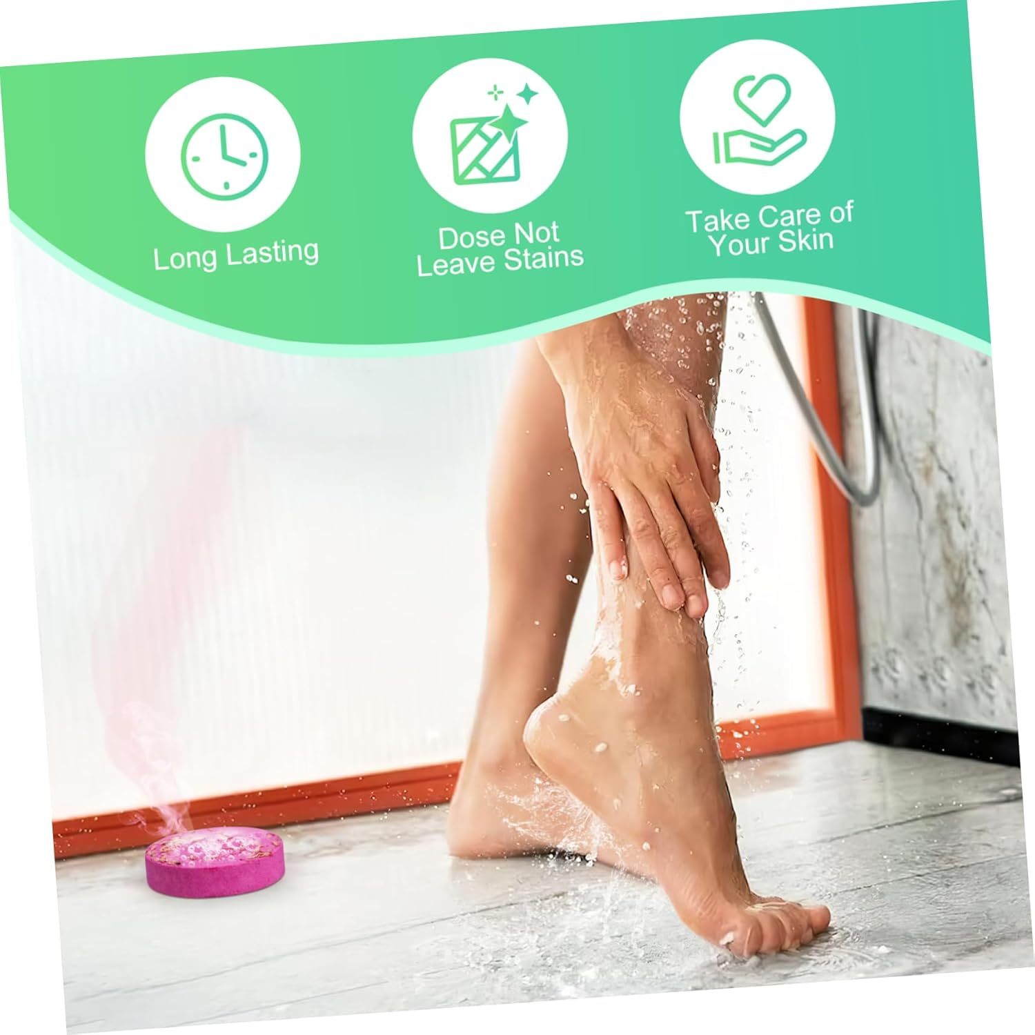 Aromatherapy Shower Steamers Tablets 8Pcs 30G Each with Dried Flowers Natural Bath Salt for Women Mood Relief and Relaxation Home Spa Bath Accessories image number 3