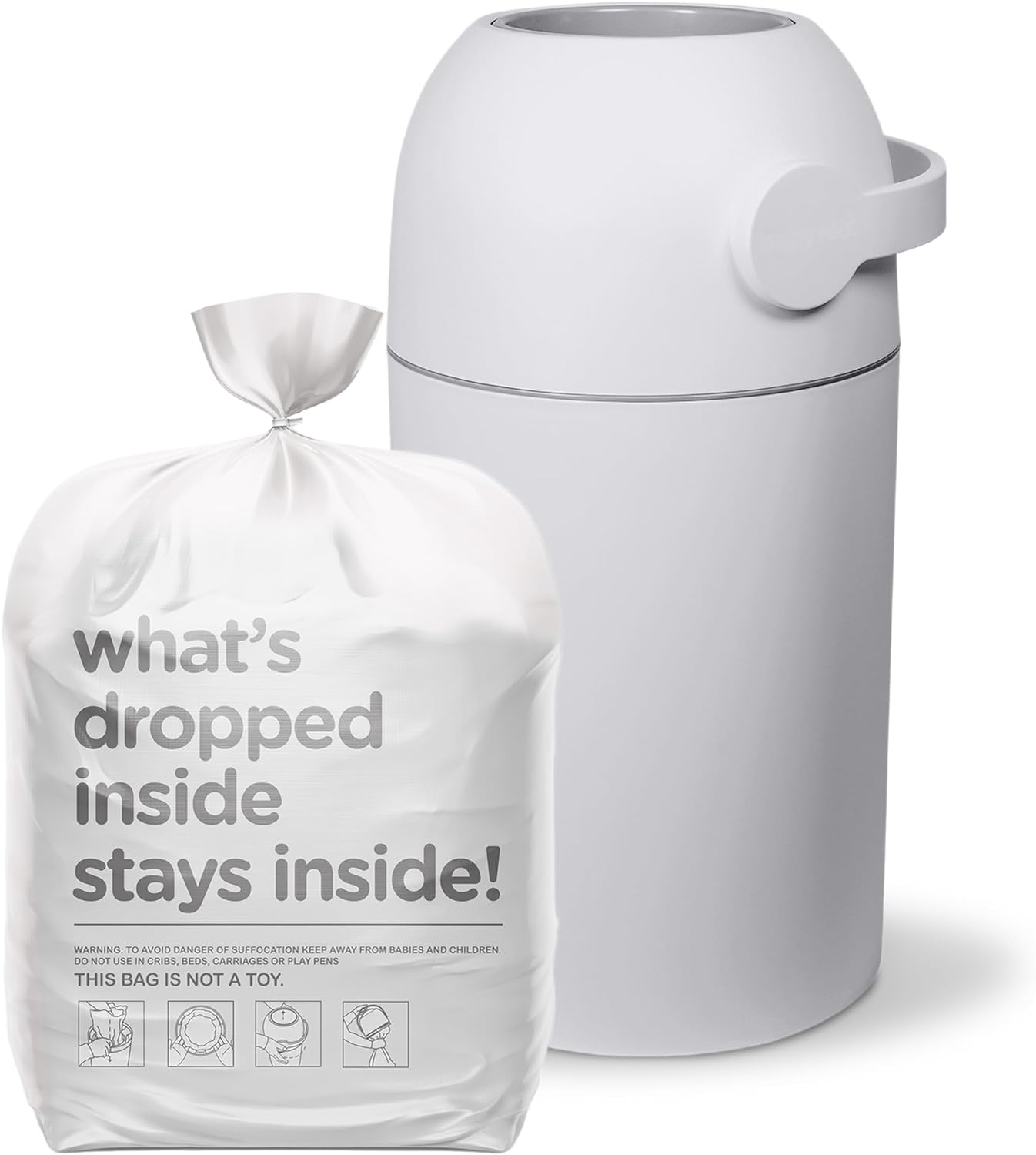 Aster Nappy Bin. White image number 5