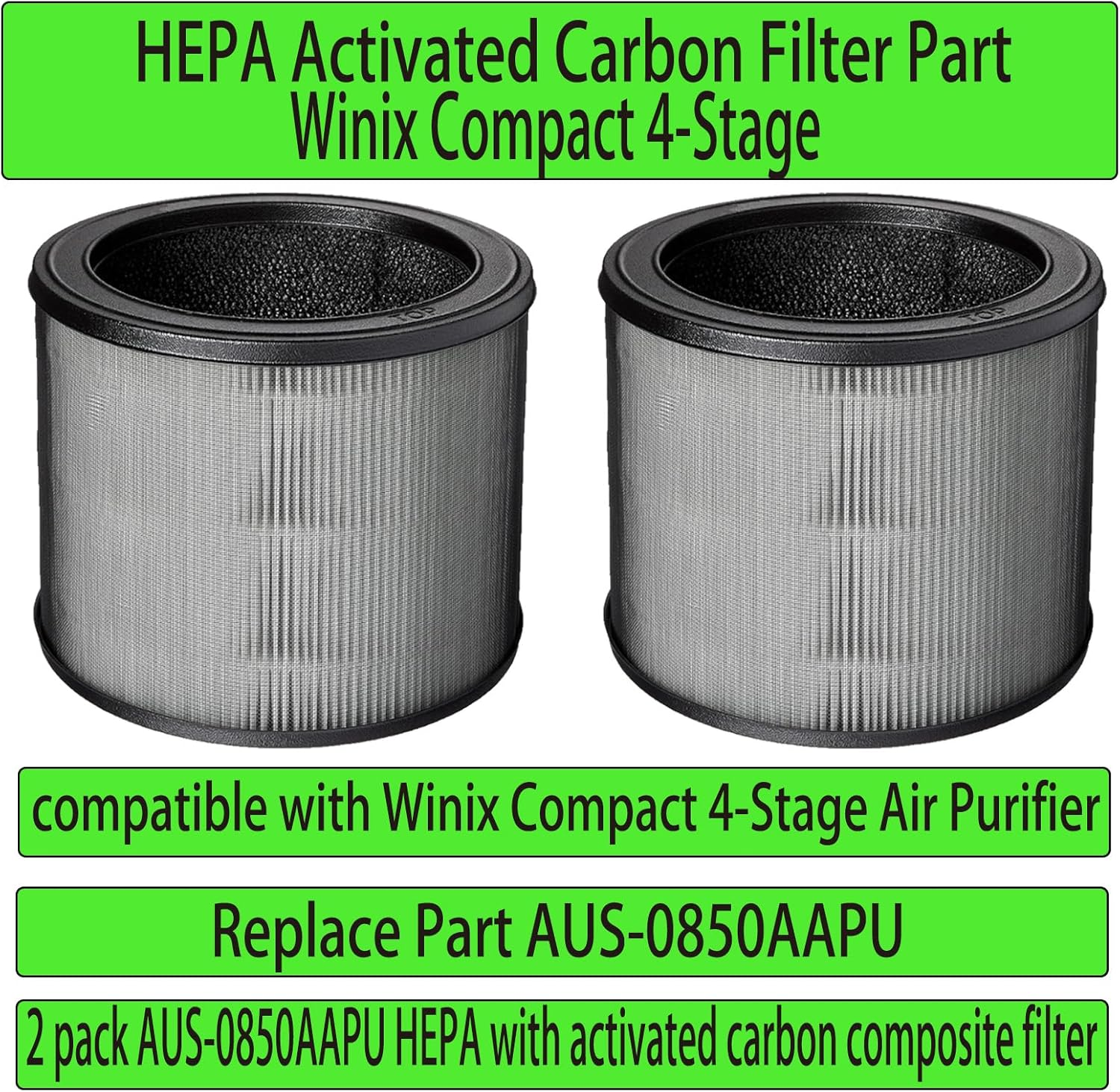 4 Stage Replacement Filter for Winix Compact 4-Stage Grade True HEPA Air Purifier Part AUS-0850AAPU -2 Pack image number 4