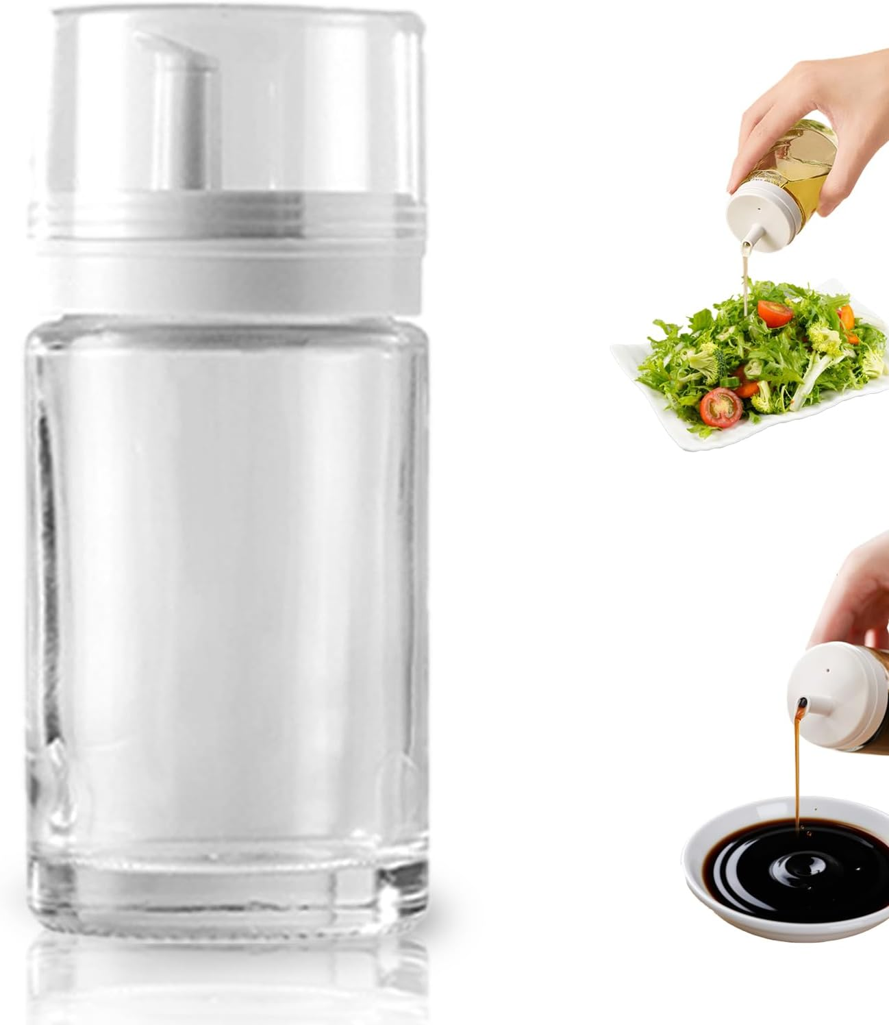 Small Glass Oil and Vinegar Dispenser Bottles - 100Ml (3.38Oz) - Leakproof, Perfect for Kitchen Use image number 1