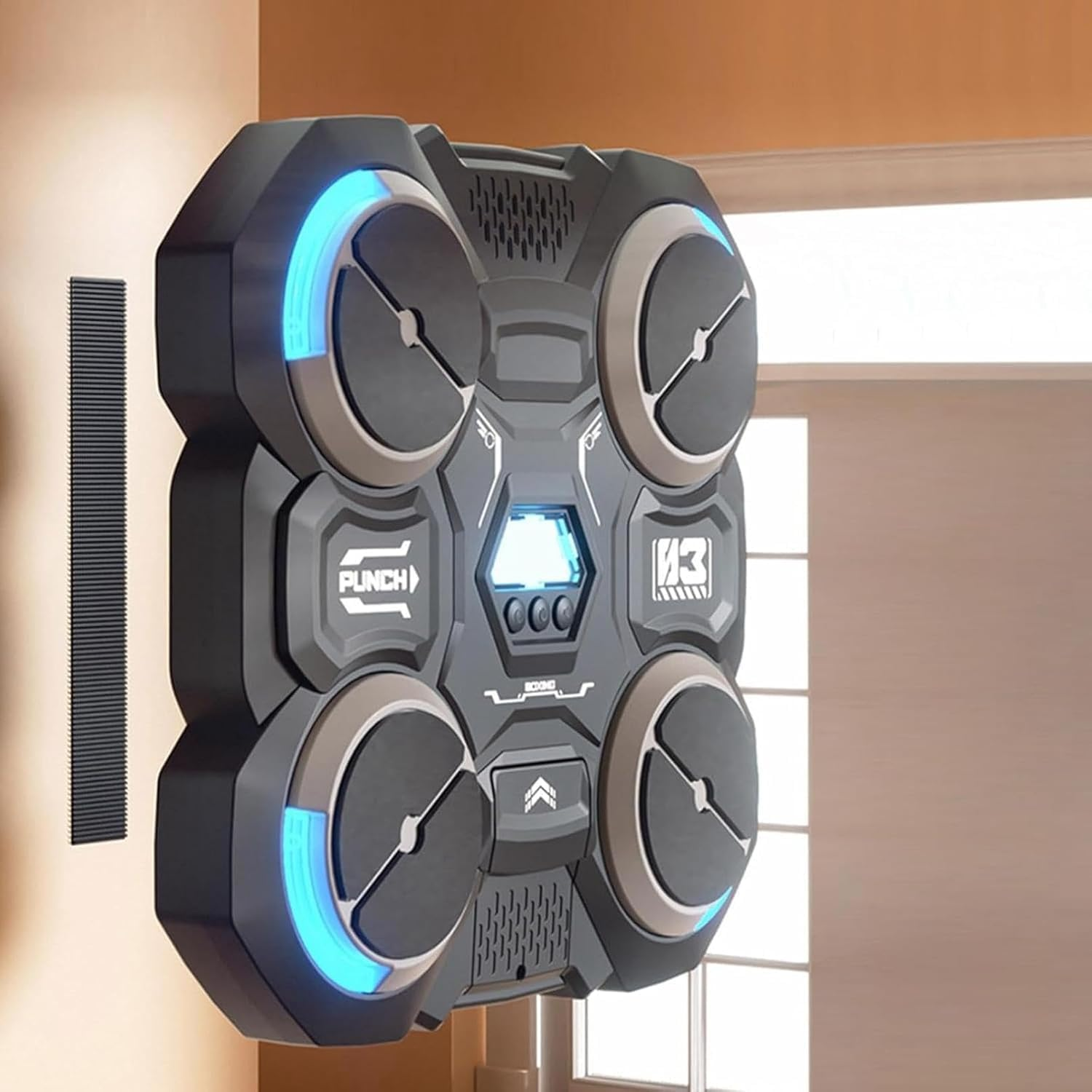 Music Boxing Machine with Boxing Gloves, Smart Music Boxing Machine with Light Adjustable Speed for Kids image number 2