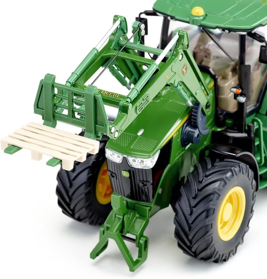 Siku 6795, John Deere 7310R Tractor with Front Loader, Green, Metal/Plastic, 1:32, Remote Controlled, Includes Bluetooth Remote Control and Accessories, Control via App image number 3
