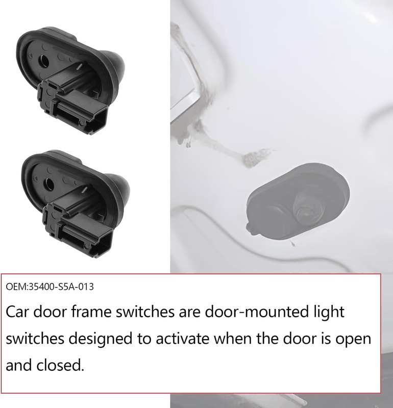 Emagtech 2Pcs Door Jamb Switch Interior Dome Light Push Buttons 35400-S5A-013 35400S6A01 Compatible with Honda Compatible with Odyssey Compatible with Accord Black image number 4