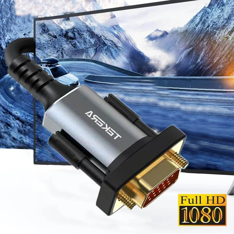 VGA Cable, TEKERA VGA to VGA Cord HD15 Male to Male Monitor Cable for PC Laptop TV Projector 1.5M 3M (1.5M) image number 2