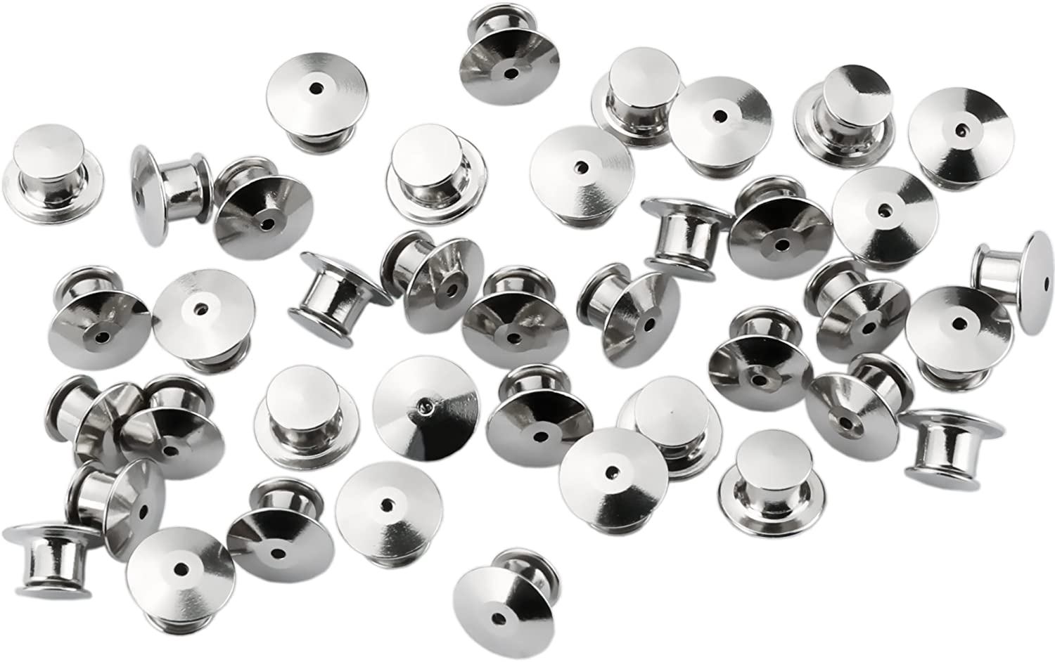 40 Pieces Metal Pin Backs Locking Pin Keepers Locking Clasp with Storage Case image number 2