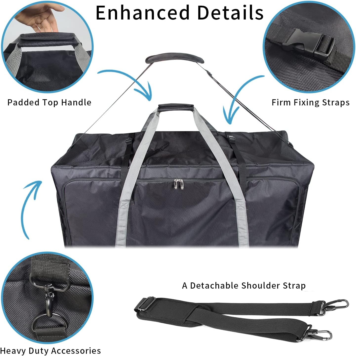 Hap Tim Stroller Travel Bag for Airplane, Protective Carry Handles and Detachable Padded Shoulder Strap, Large Storage Bag for Baby Travel Essentials, Dark Grey (STB-2281)