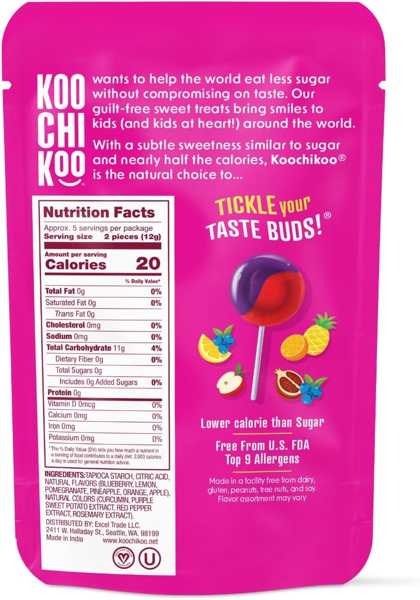 Koochikoo Sugar Free 4 Flavour Lollipops Pouch 60 G, Mixed image number 2