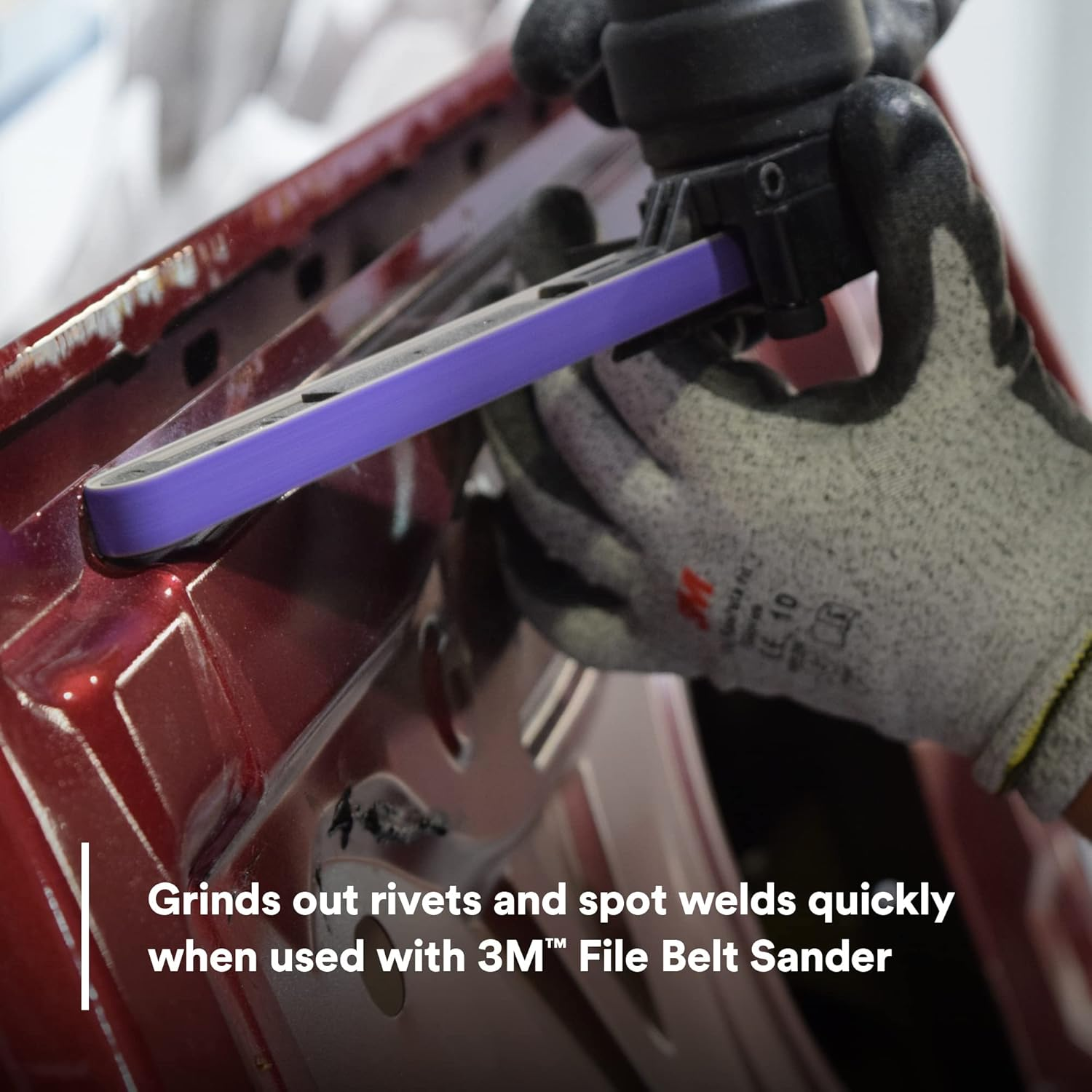 Cubitron 3M II File Belt, 33443, 36+ Grit, 1/2 in X 18 In, Pack of 10 File Belts, Resin Bonded, Spot Weld Removal image number 4