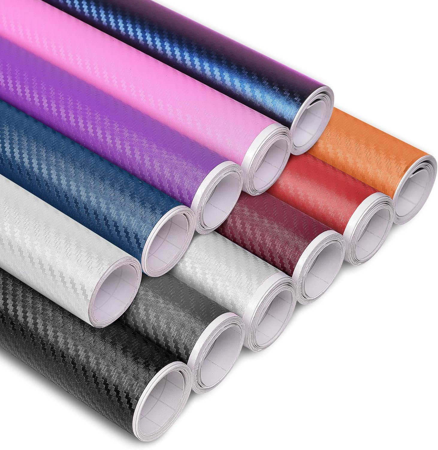 Lypumso 3D Blue Carbon Fiber Vinyl Wrap, Car Wrap Film Roll with Air-Release Technology for DIY Use, Car Auto Decal Exterior and Interior Wrapping Film, Vehicle Self Adhesive Sticker(1Ft X 5FT) image number 3