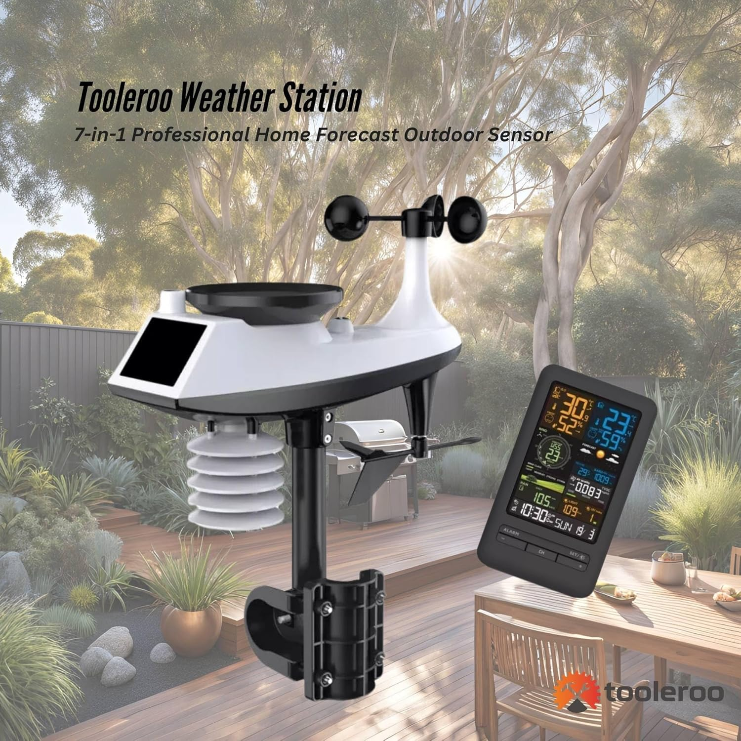 Weather Station 7-In-1 Professional Home Forecast Outdoor Sensor