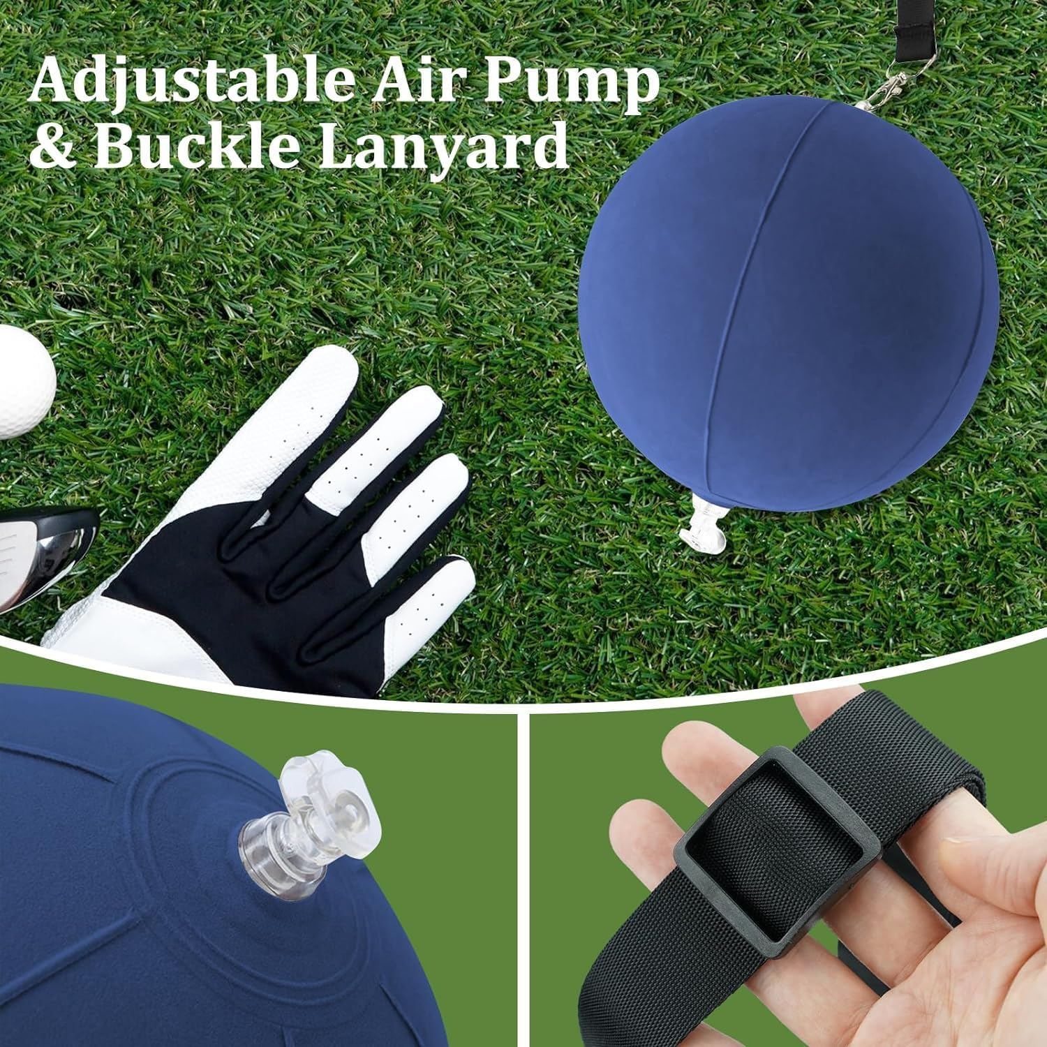 Smart Ball Golf Swing Training Aid Posture Correction Inflatable Tour Striker, 1Pc Golf Training Aid Golf Smart Ball Swing Training Aid,Golf Smart Ball Swing Training Aid Inflatable for Training,Blue - Black image number 7