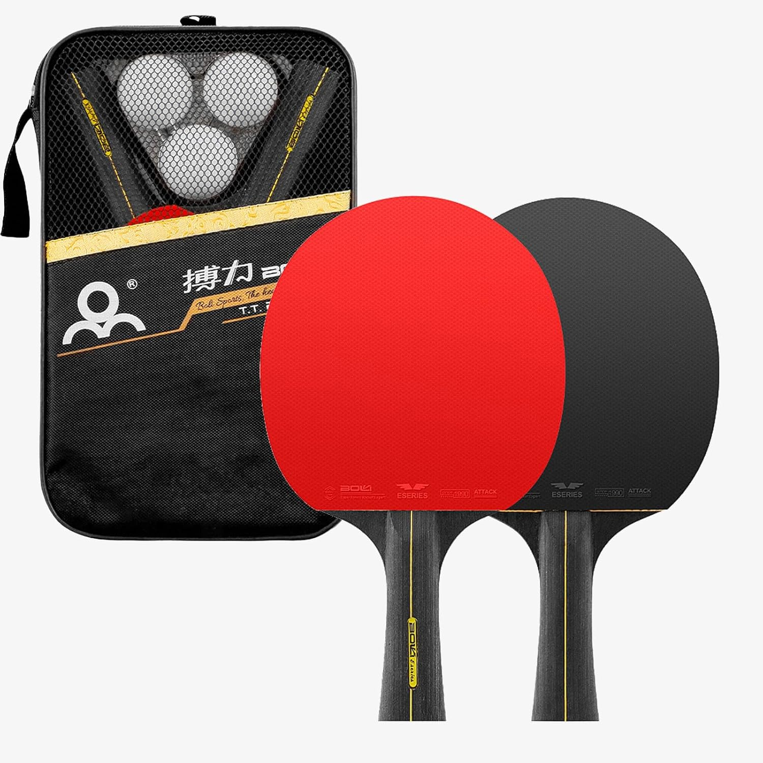 6 Star Ping Pong Paddles with Premium Rubber, 7-Ply Blade - Advanced Training Table Tennis Racket/Bat Set Includes Carry Case for Table Tennis image number 1
