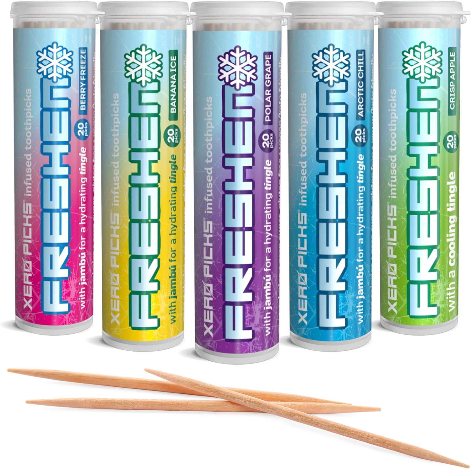 Xero Picks Freshen - Variety - Infused Flavored Toothpicks for Long Lasting Fresh Breath & Dry Mouth Prevention - 100 Picks - 5 Pack image number 6