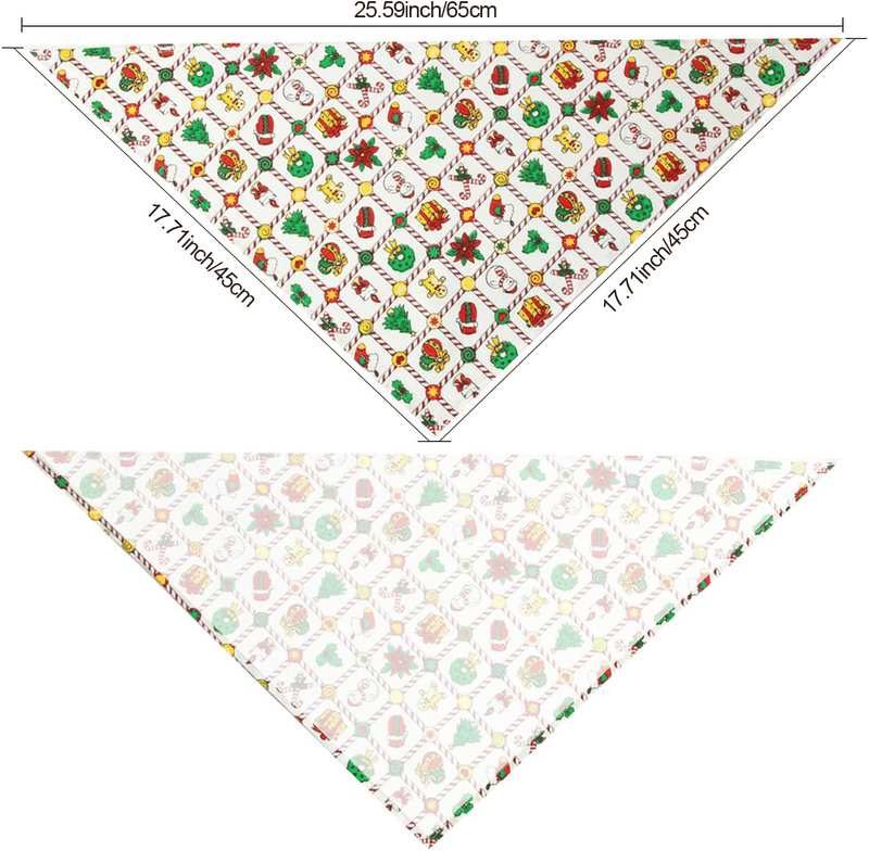 3 Pack Proxima Direct Christmas Triangle Dog Bandana,Washable and Adjustable Kerchief Set for Dogs Cats Pets, Christmas Painting Bibs Scarf image number 2