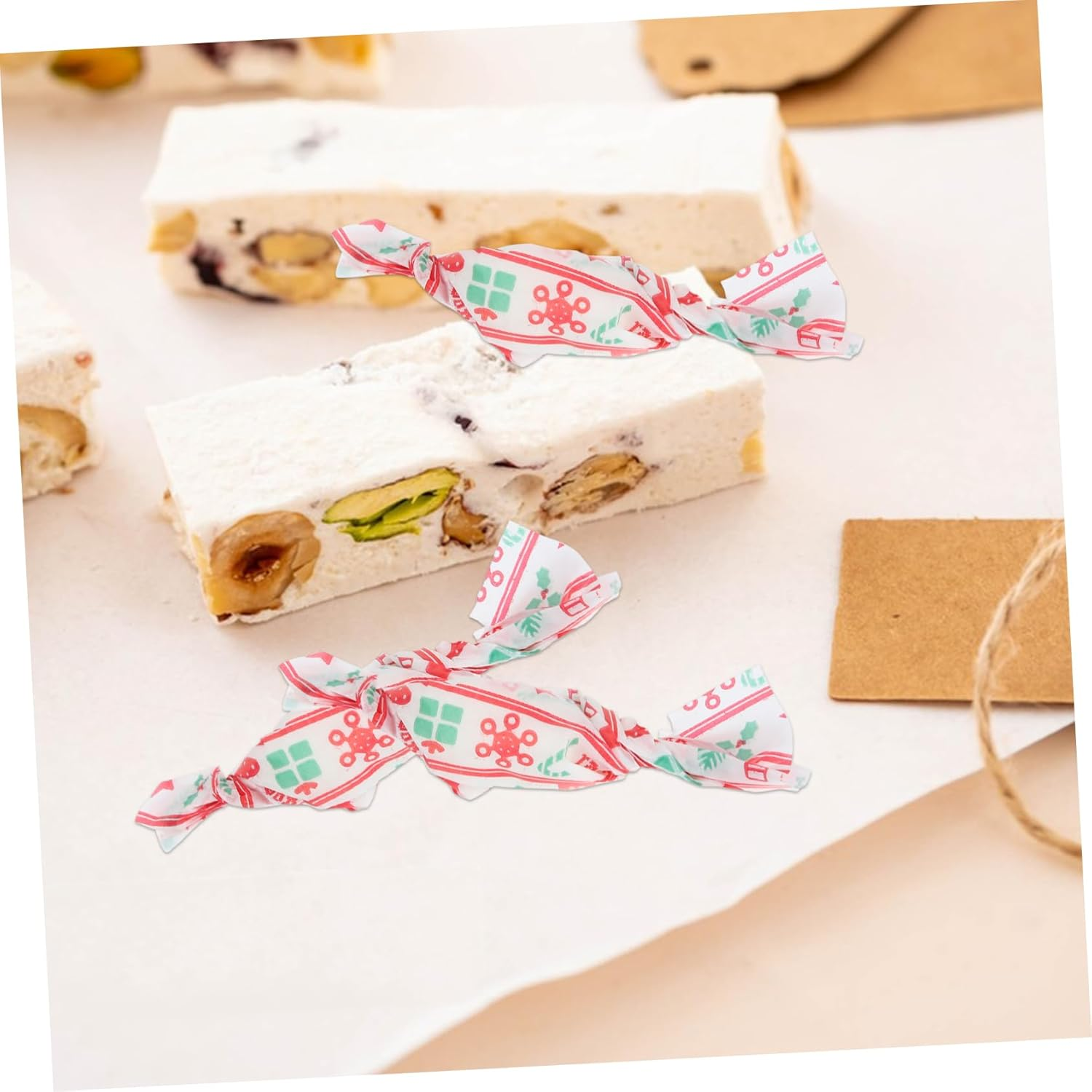Christmas Nougat Candy Wrappers Sheets of Sweet Wrapping Paper for Christmas Treats image number 5