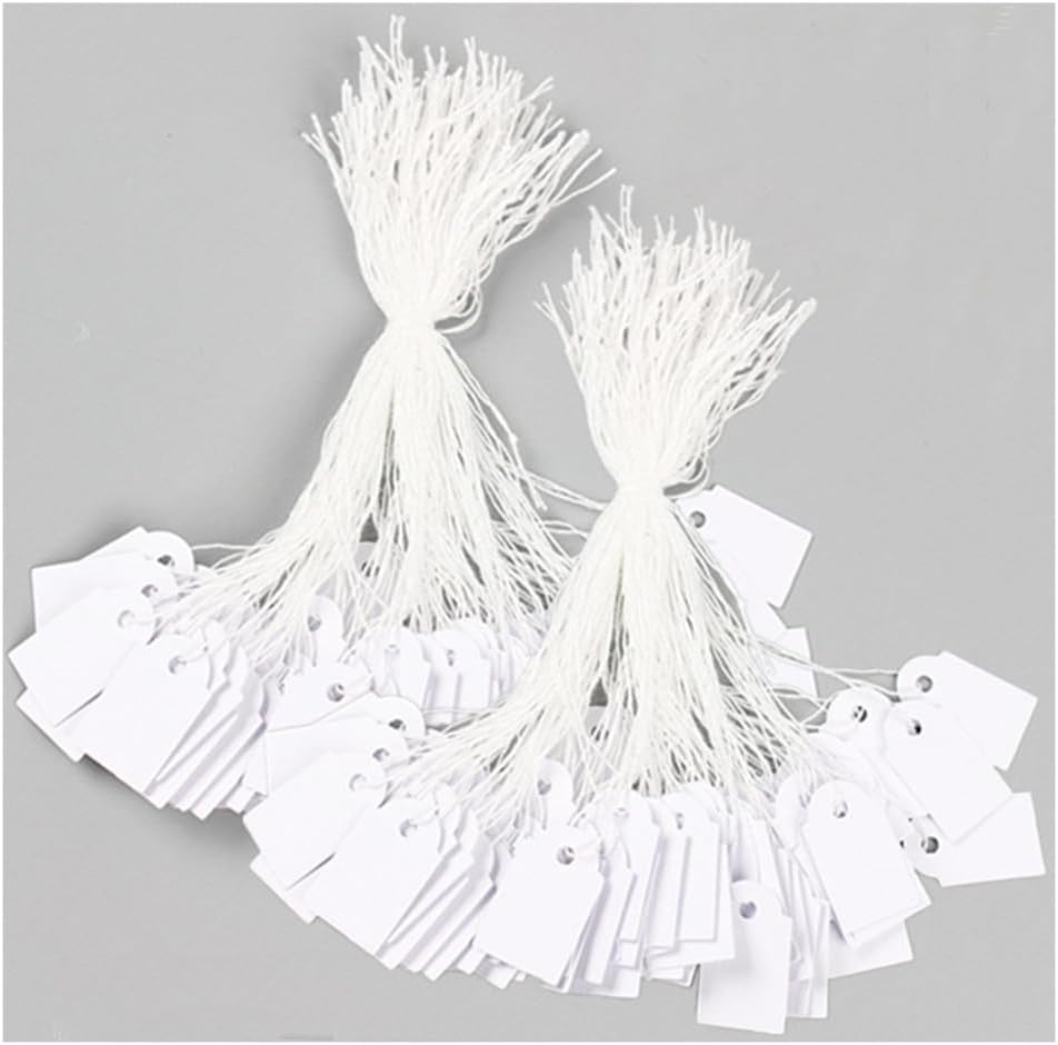 Marking Strung Price Tags, 200 Pcs White Writable Display Labels for Clothing, Crafts, Sale Pricing and Inventory image number 3