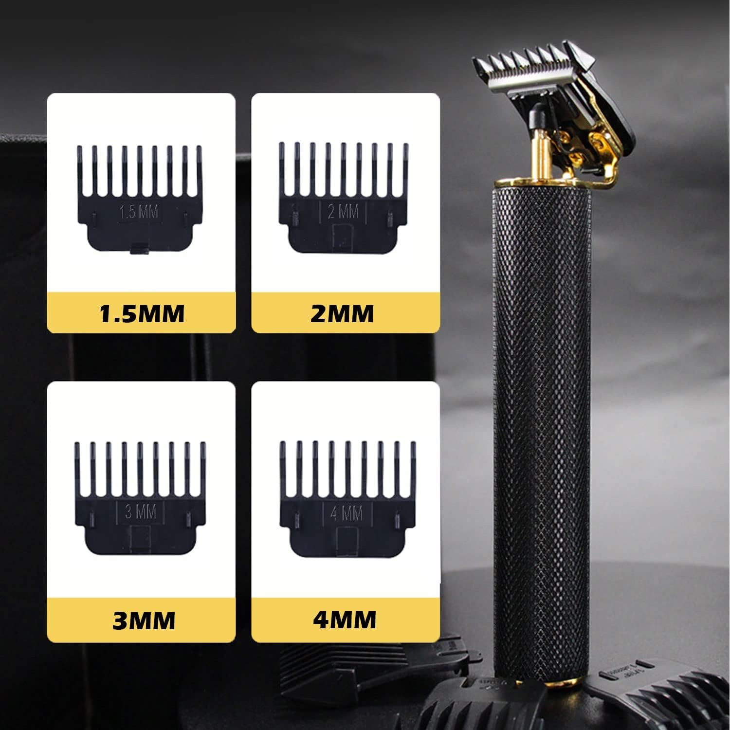 Hair Clippers for Men - Cordless Electric Hair Trimmer Beard Trimmer Shaver, Zero Gapped Edgers with Guide Combs, Black image number 2