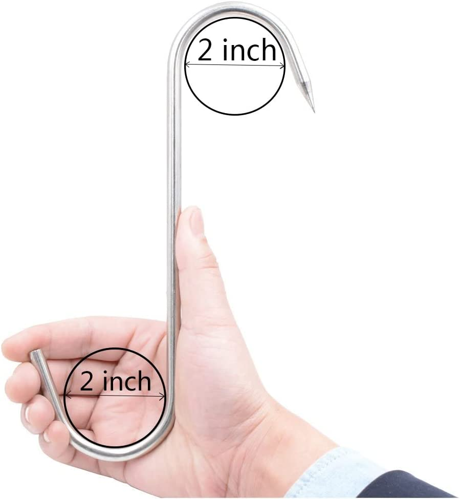 10 Meat Hook Heavy Duty S-Hooks Stainless Steel Meat Processing Butcher Hook 4Pack image number 1
