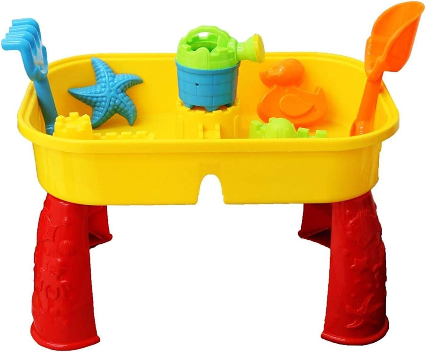 Kandytoys Sand and Water Table with Lid and Accessories - Kids Outdoor Play Garden Sandpit image number 4