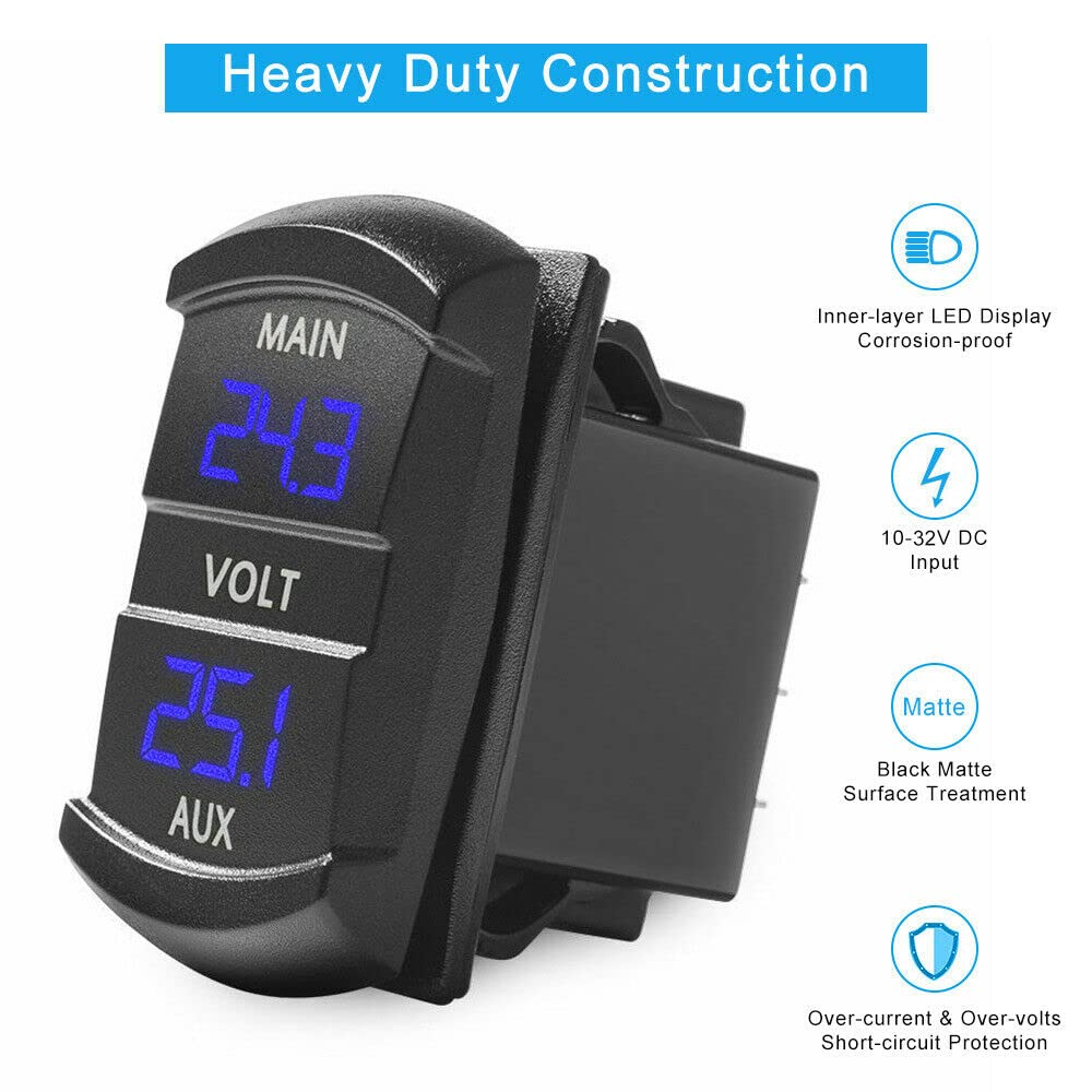 12V Volt Meter Dual Battery Monitor LED Digital Car Boat Voltage Marine Gauge AU image number 6