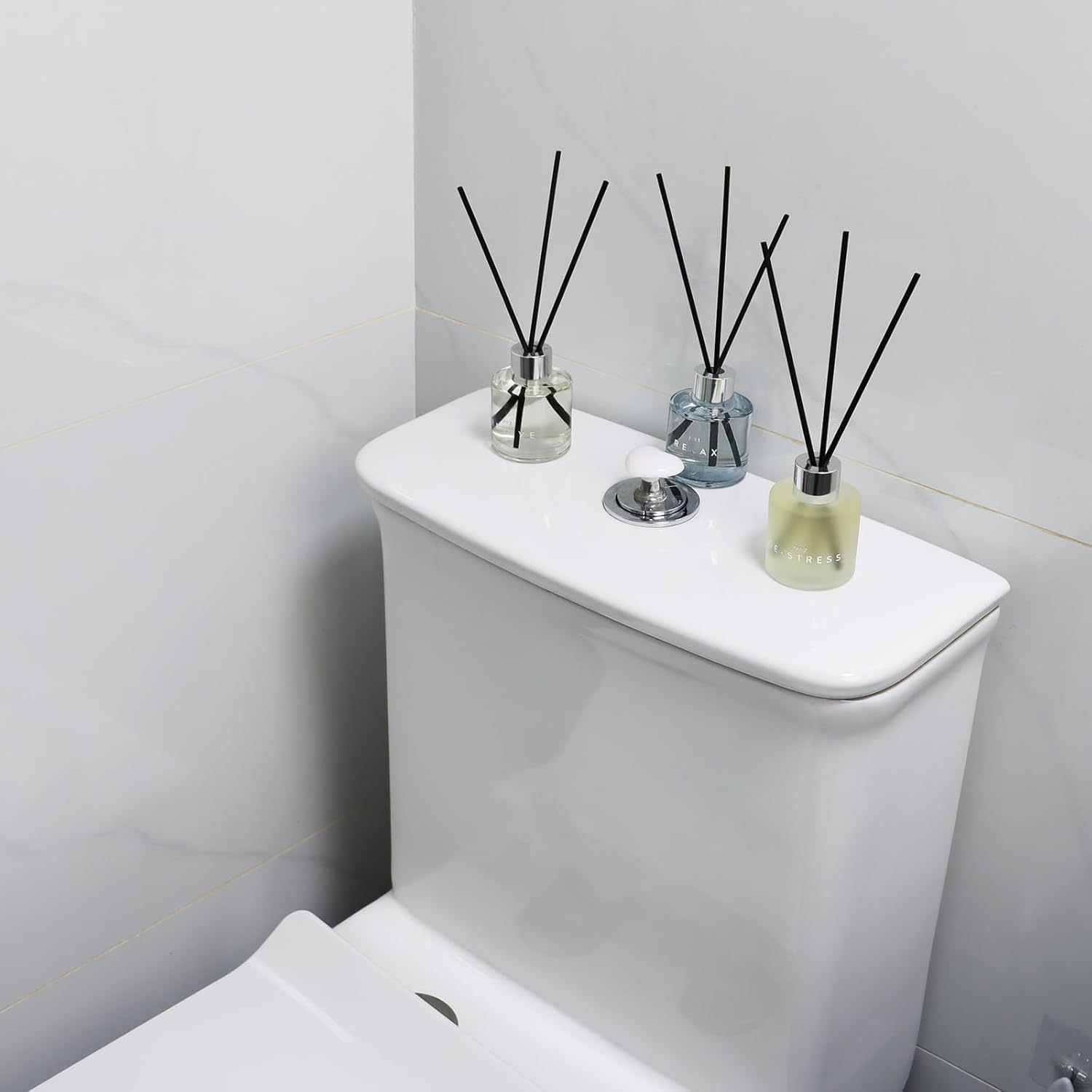 3 Pack Fragrance Reed Diffuser, 50ML Lavender Jasmine Lemongrass Aromatherapy Diffuser Set with 12 Black Fiber Sticks,Air Freshener for Bedroom Bathroom Office, 8.2X 6.6X 2.1 Inch image number 6