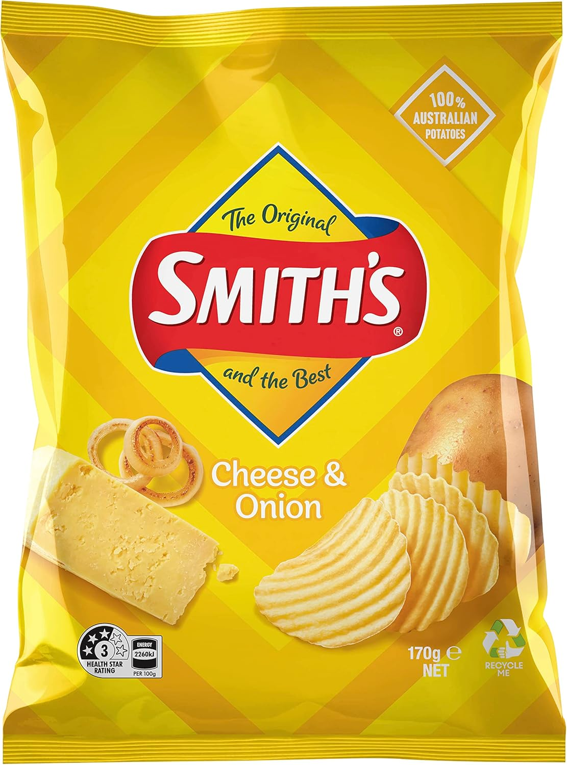 Smith&rsquo;S Cheese and Onion Crinkle Cut Potato Chips 170G