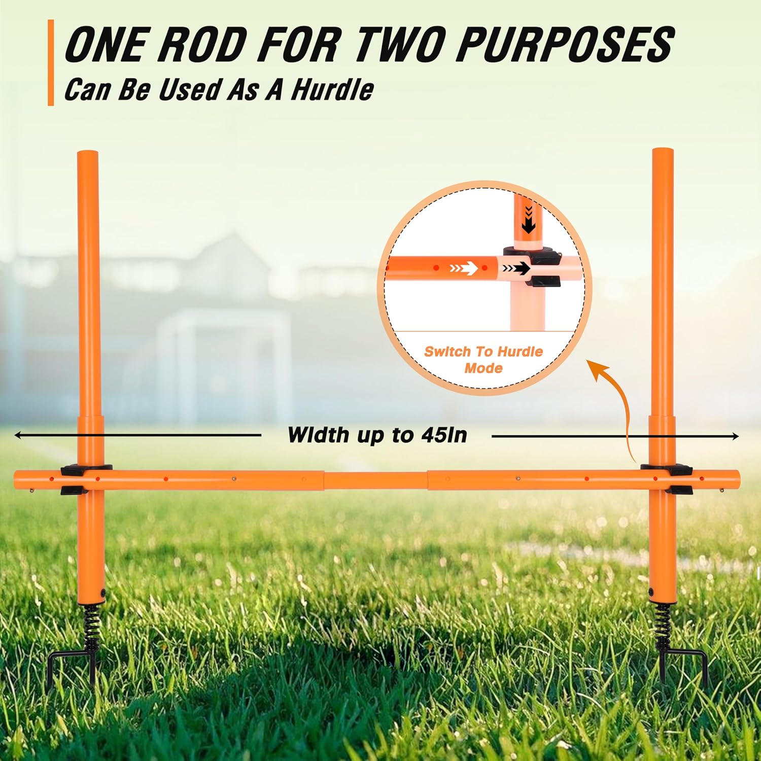 BOOSTEADY Removable Soccer Agility Training Poles Adjustable for Football Training Outdoor Sports Speed Training Equipment 4Pcs Short Pole 47 Inch Youth