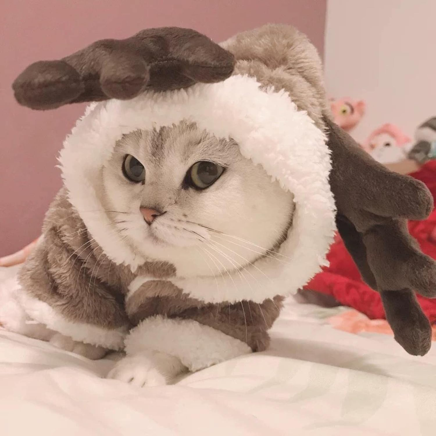 Winter Dog Clothes Warm Fleece Pet Costume for Small Kitten Jumpsuits Christmas Clothing Cat Coat Jacket image number 6