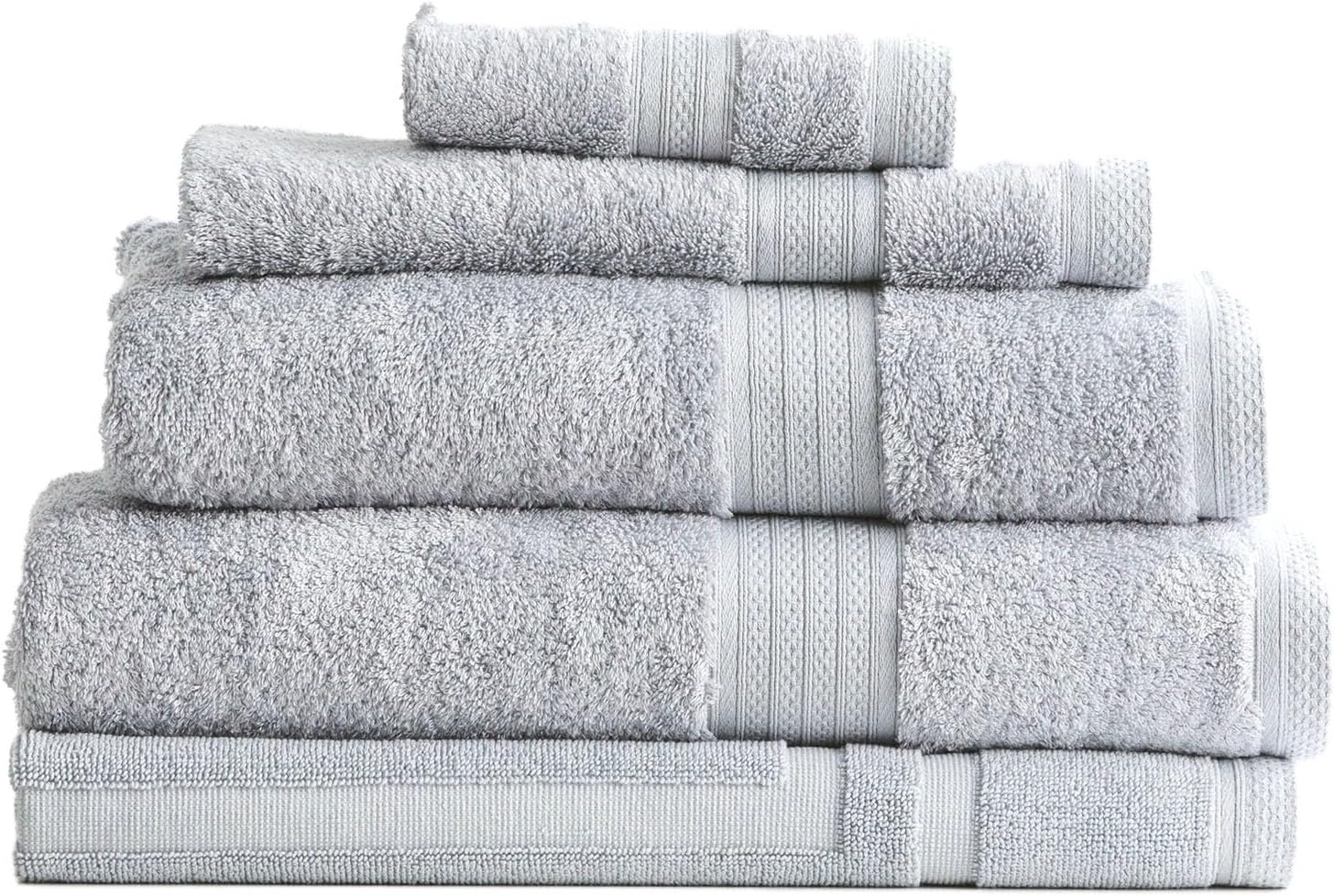 Renee Taylor Stella 650 GSM Bamboo Cotton Bath Towel Packs & Individuals Silver - 5Pc image number 4