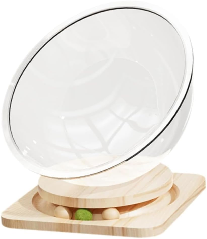 Rotating Space Capsule Cat Bed, Interactive Dome Cat House, Transparent Multi-Functional Cat Cave, Acrylic Nest Pet Furniture, for Indoor Cats Small Pets ﻿ image number 5