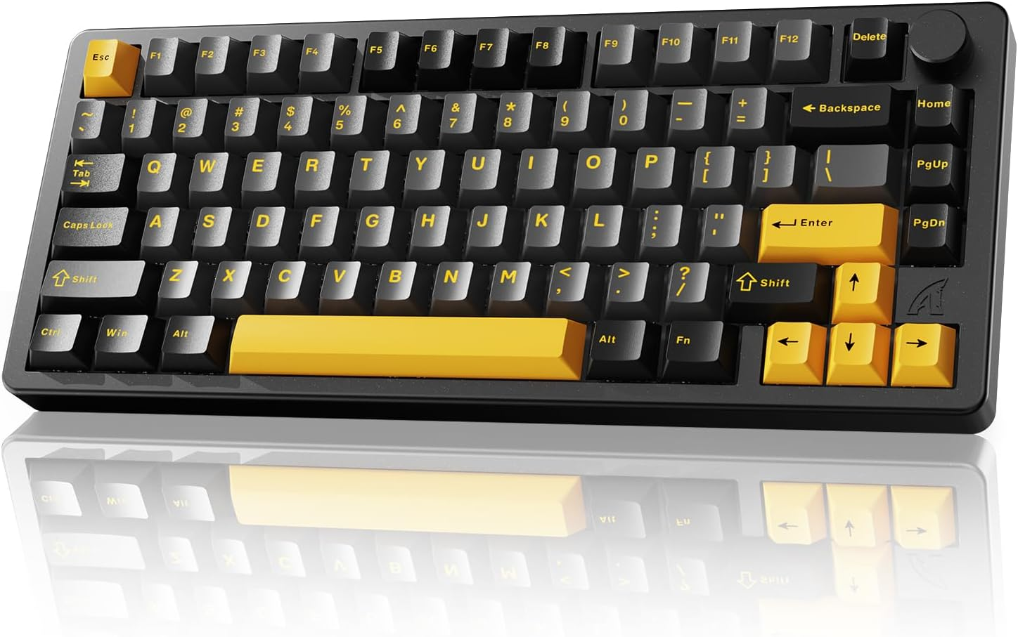 ATTACK SHARK X86 75% Wireless Gasket Mechanical Keyboard with Knob, CNC Aluminum Turd, 3 Mode Connectivity,82 Key Hot Swappable,Custom Linear Switches RGB Gaming Keyboard for Win/Mac/Linux-Star Black