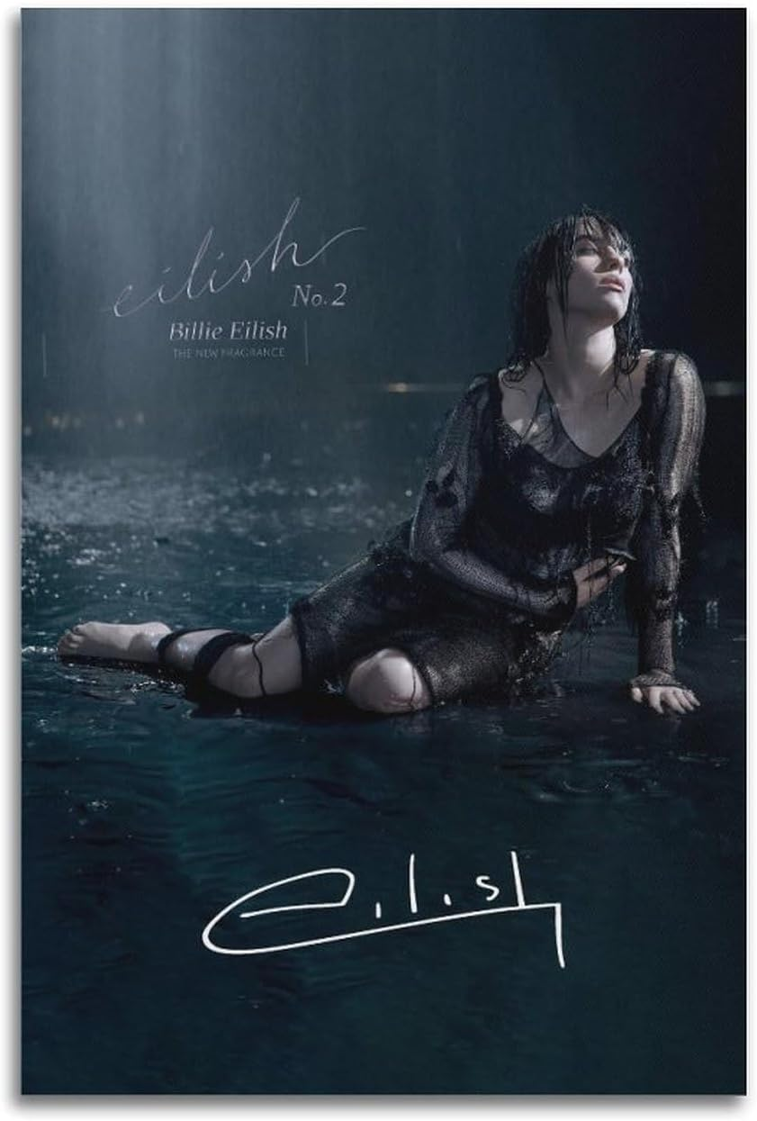 Wall Art Billie Music Eilish Poster Poster Canvas Painting Wall Art Picture Home Decor Print for Bedroom Living Room Dorm Study Bar Office 20X30Inch(50X75Cm) image number 1